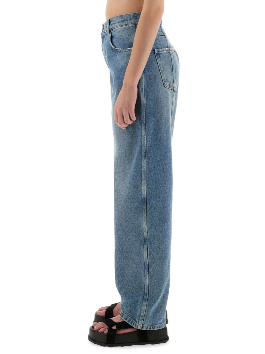 Denim Loose Flat Front Pants 3
