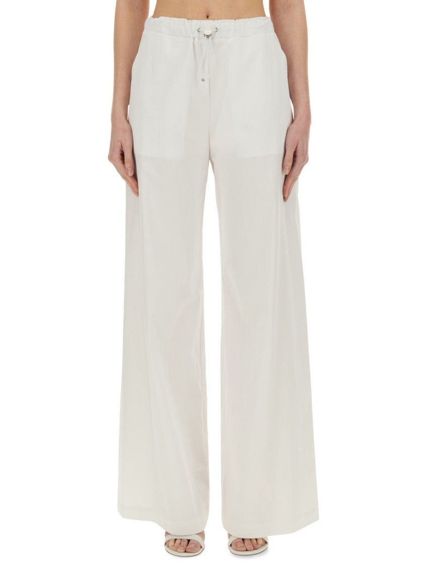 White Relaxed Flat Front Pants 1