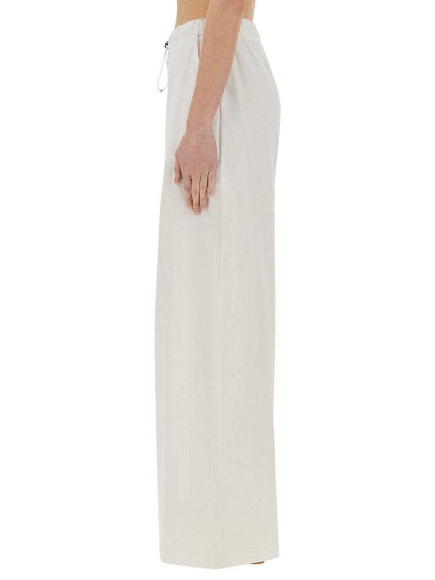 White Relaxed Flat Front Pants 4