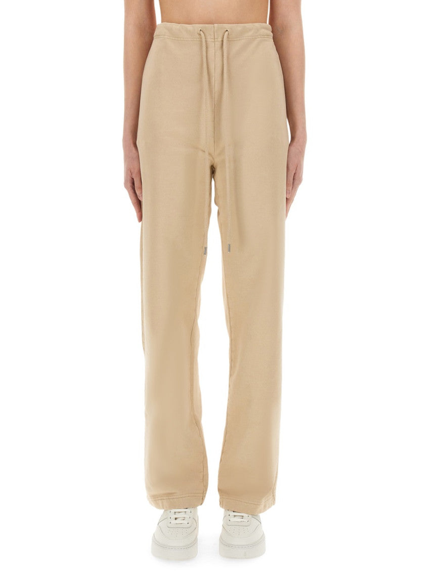 Beige Relaxed Drawstring Pants 1