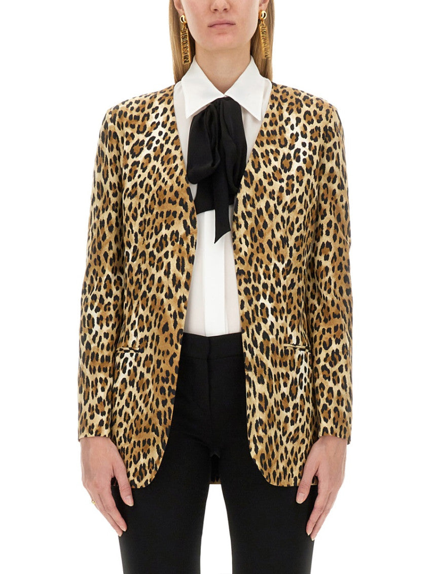 Leopard Animal Print V Neck Jacket 1