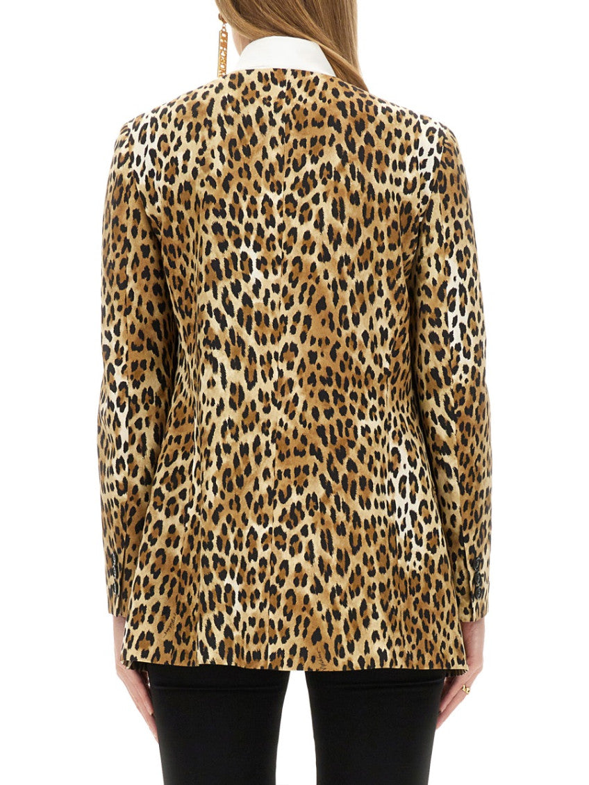 Leopard Animal Print V Neck Jacket 2
