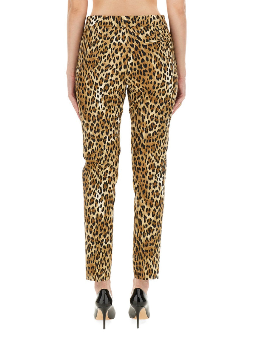 Leopard Slim Flat Front Pants 2