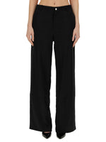 Black Relaxed Flat Front Pants 1