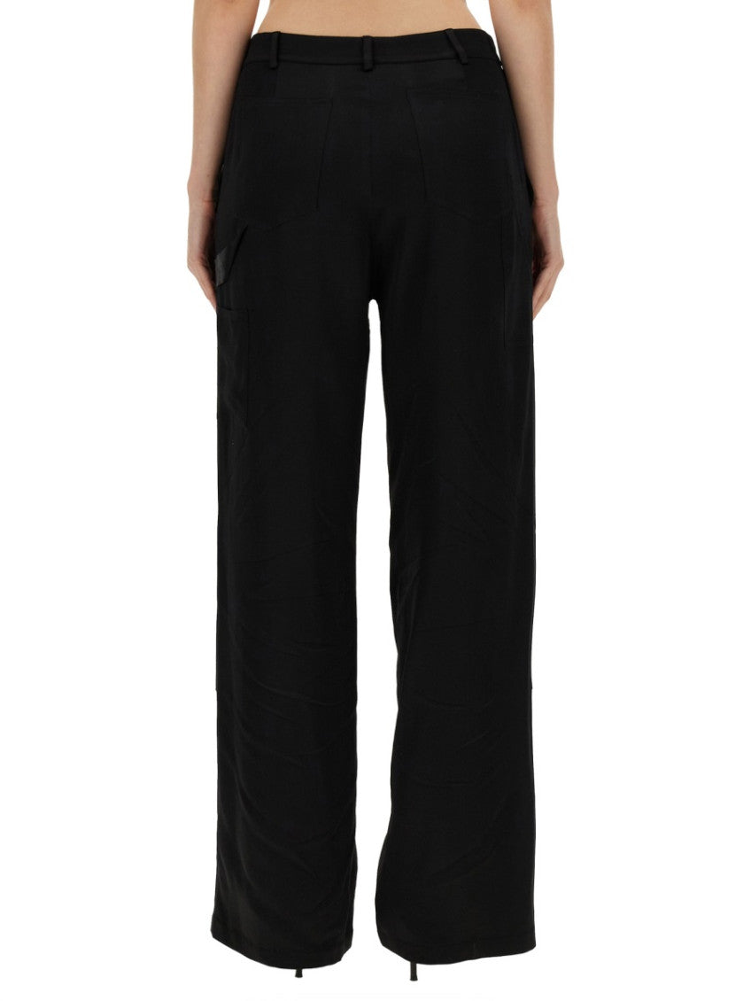 Black Relaxed Flat Front Pants 2