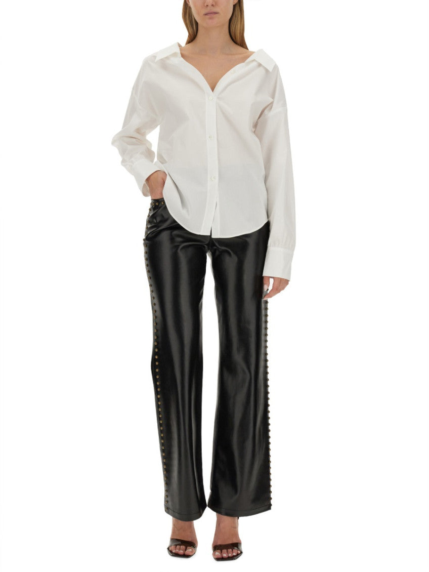 Black Regular Flat Front Pants 4