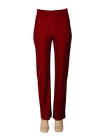 Red Straight Flat Front Pants 1