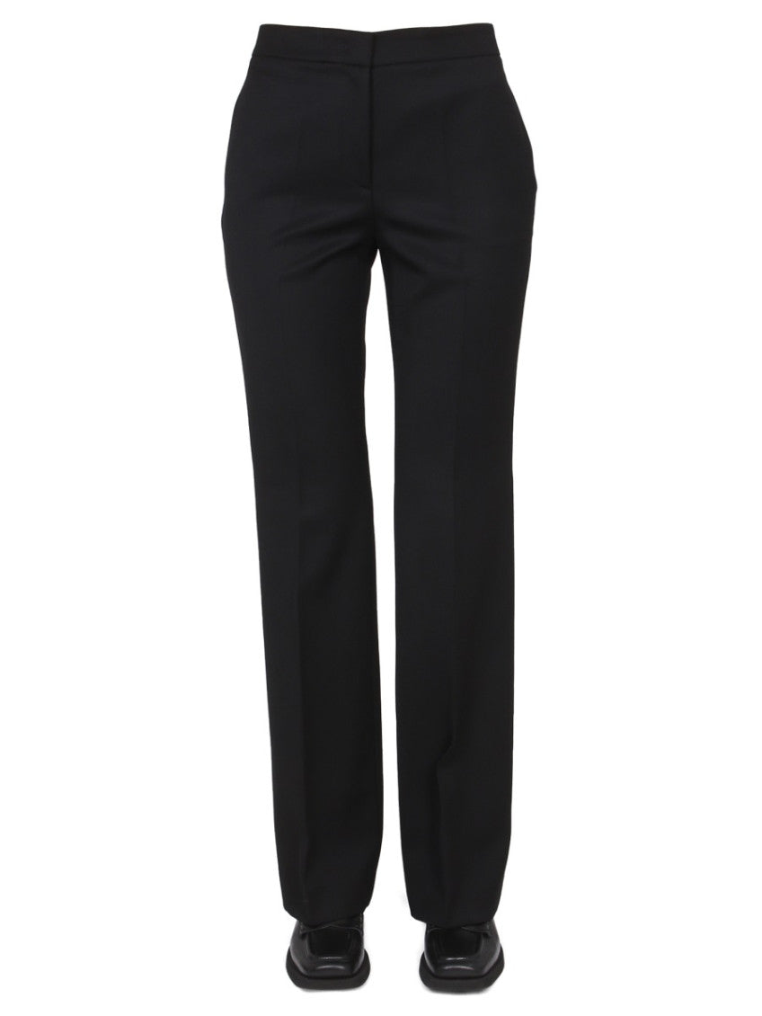 Black Straight Flat Front Pants 1