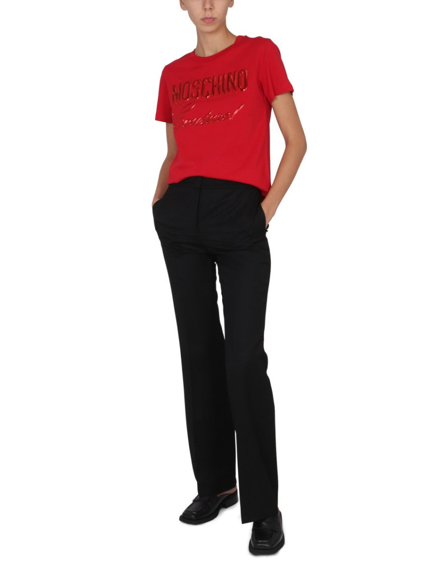 Black Straight Flat Front Pants 3
