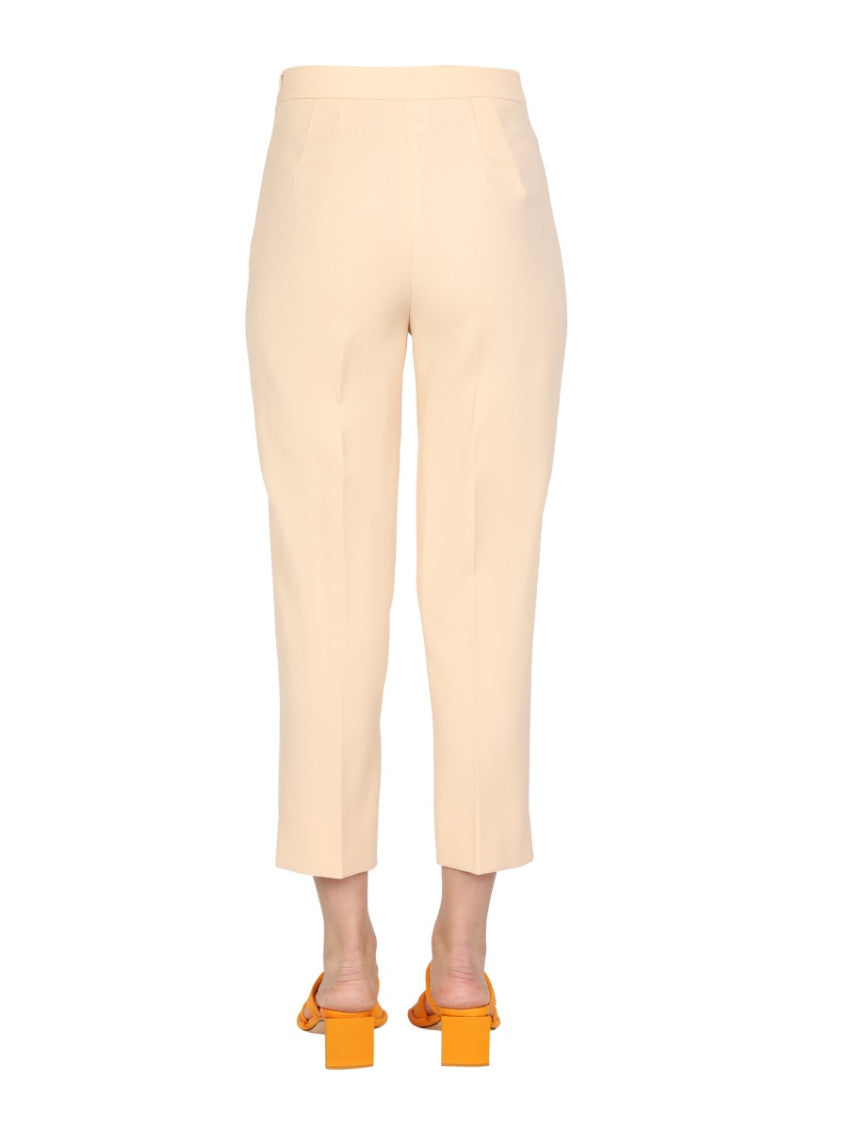 White Slim Flat Front Pants 2