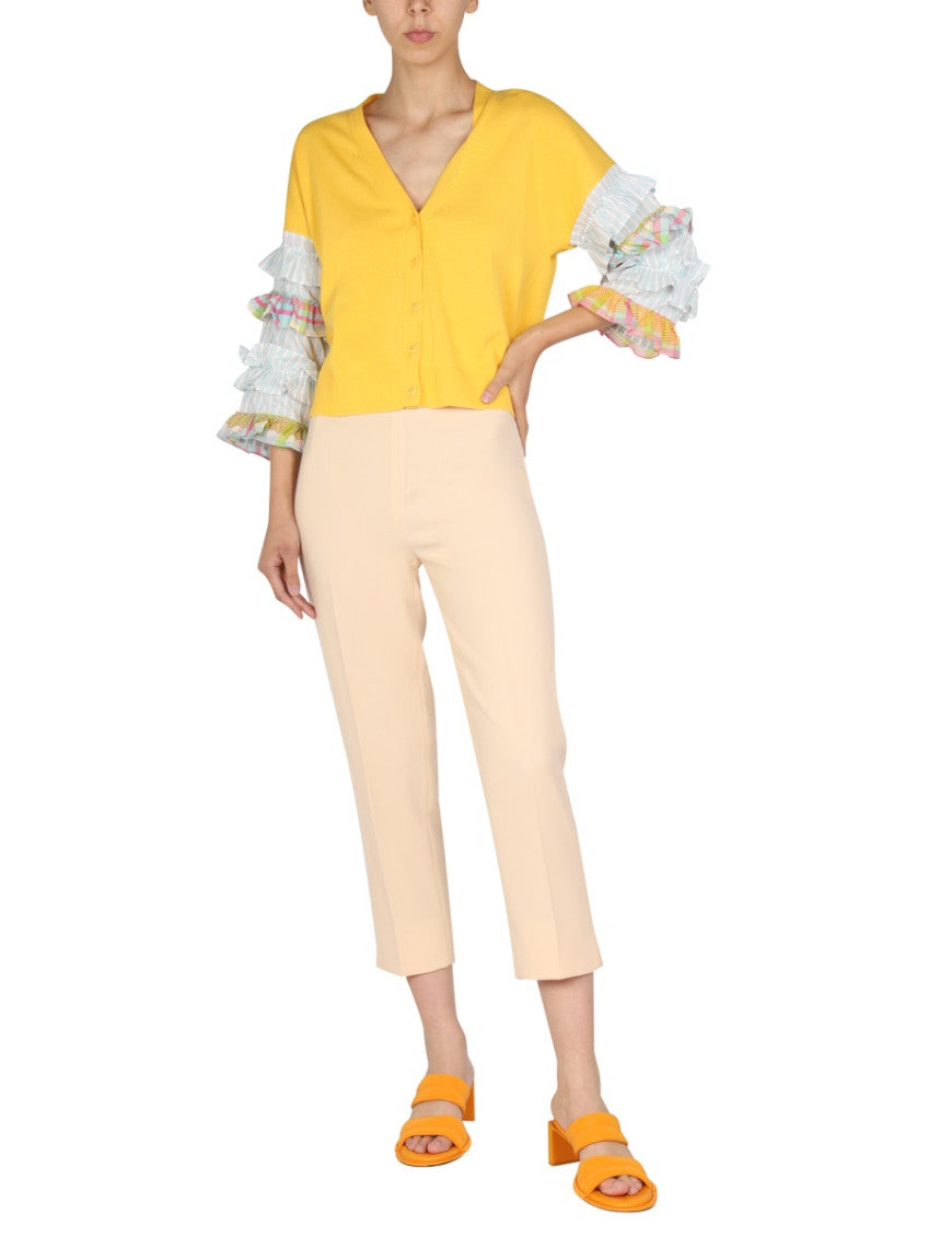White Slim Flat Front Pants 3
