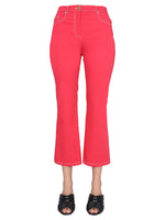 Red Flared Flat Front Pants 1