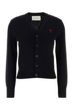 Black Logo V Neck Cardigan 1