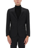 Black Notched Lapel Jacket 1