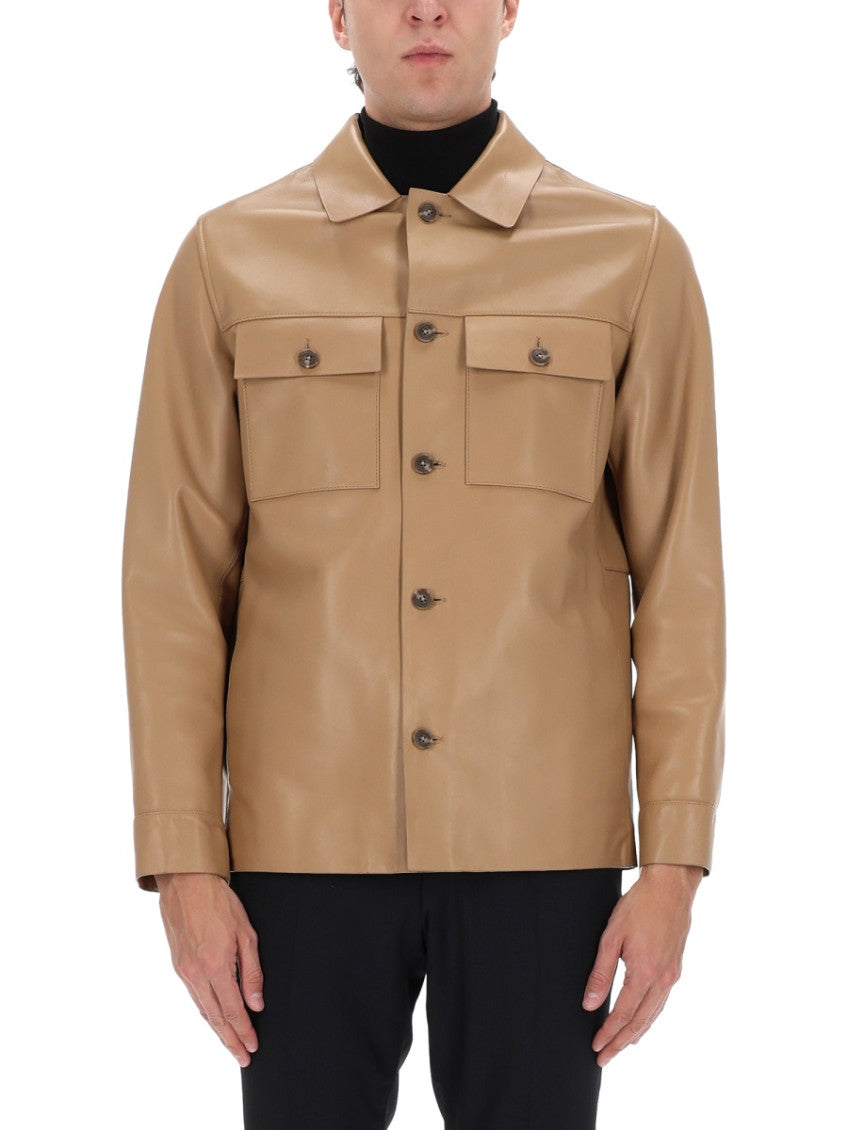 Beige Shirt Collar Jacket 1