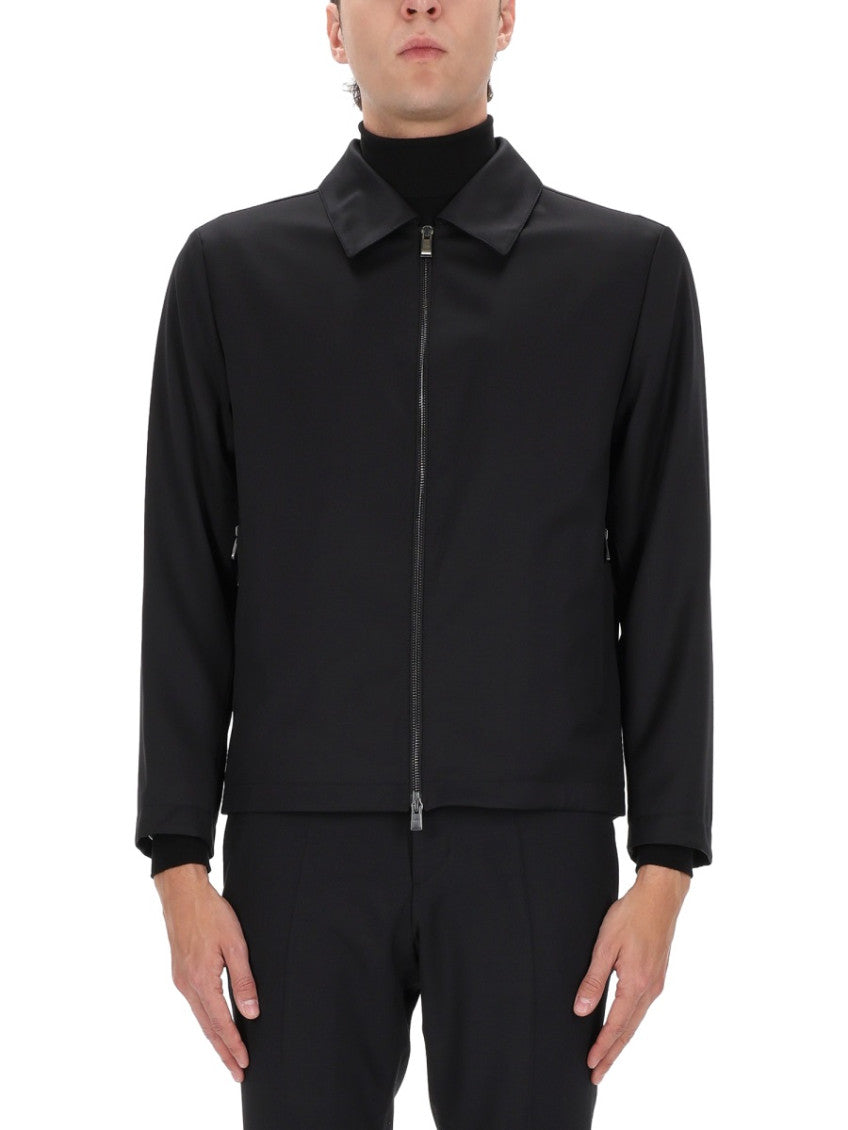 Black Shirt Collar Jacket 1
