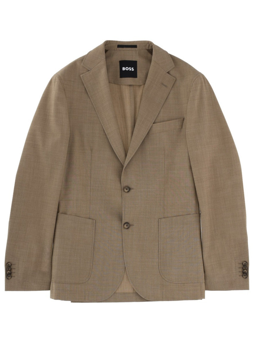 Light Brown Solid Blazer 1