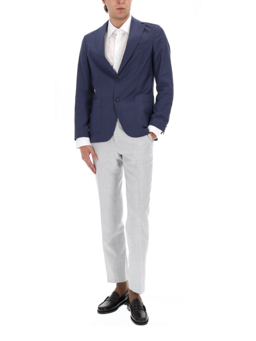 Navy Blue Solid Blazer 2