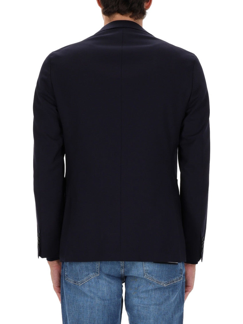 Dark Blue Solid Blazer 3