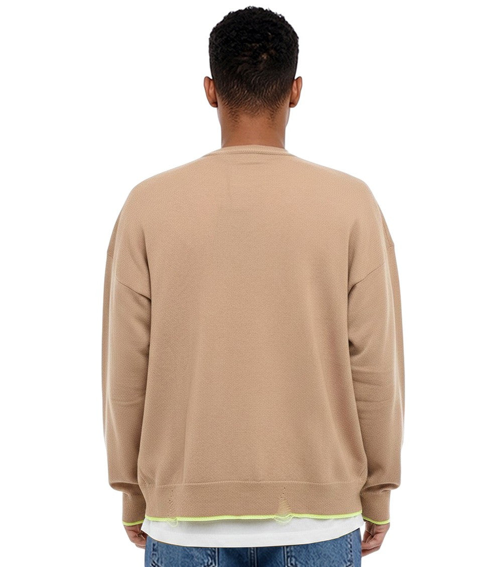 Beige V Neck Cardigan 2
