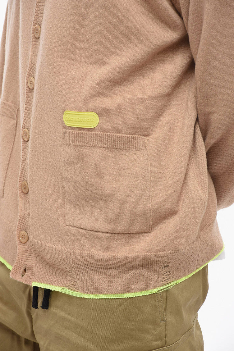 Beige V Neck Cardigan 3