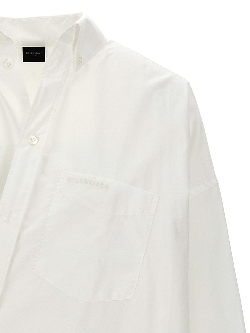 White Wrap Asymmetric Shirt 3