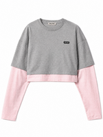 Grey Color Block Crew Neck T-Shirt 1