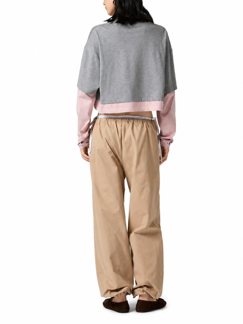Grey Color Block Crew Neck T-Shirt 3
