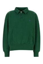 Green Logo Shirt Collar Sweatshirt 1