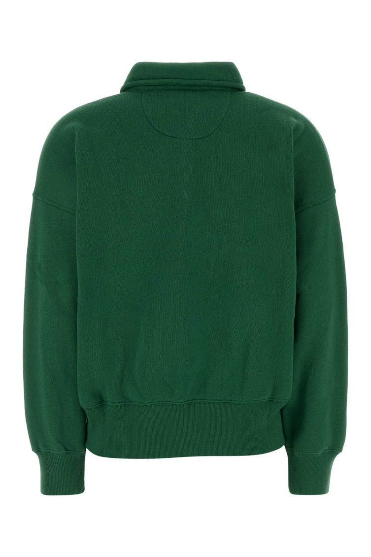 Green Logo Shirt Collar Sweatshirt 2