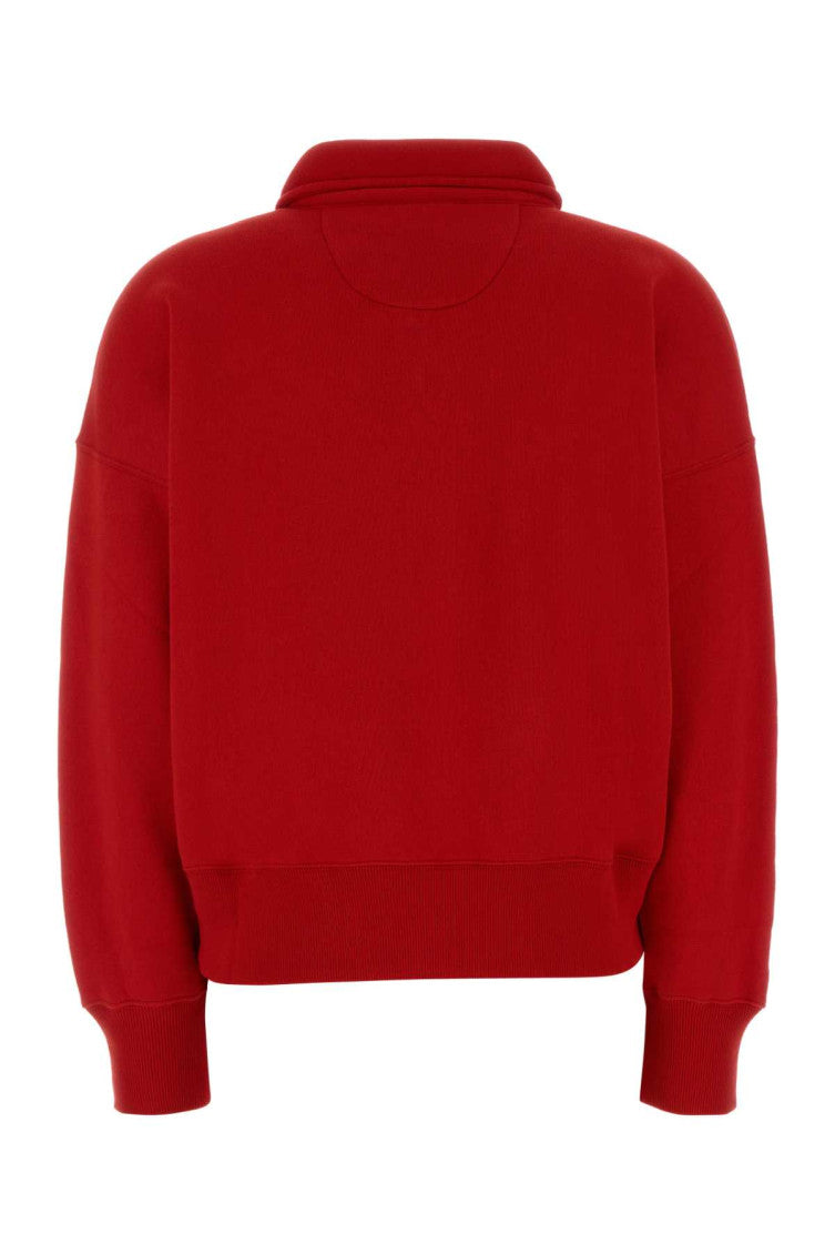 Red Logo Shirt Collar Sweatshirt 2