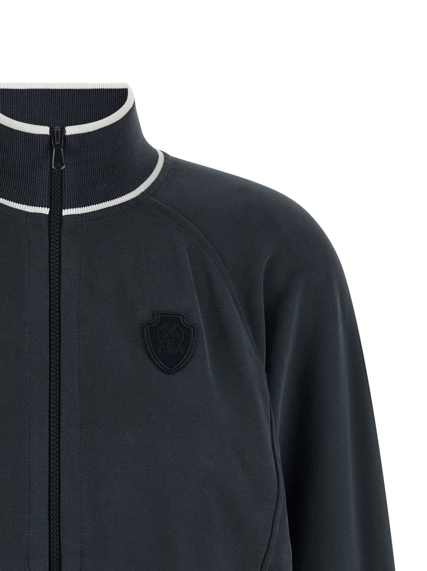 Blue Logo Mock Collar Sweatshirt 3