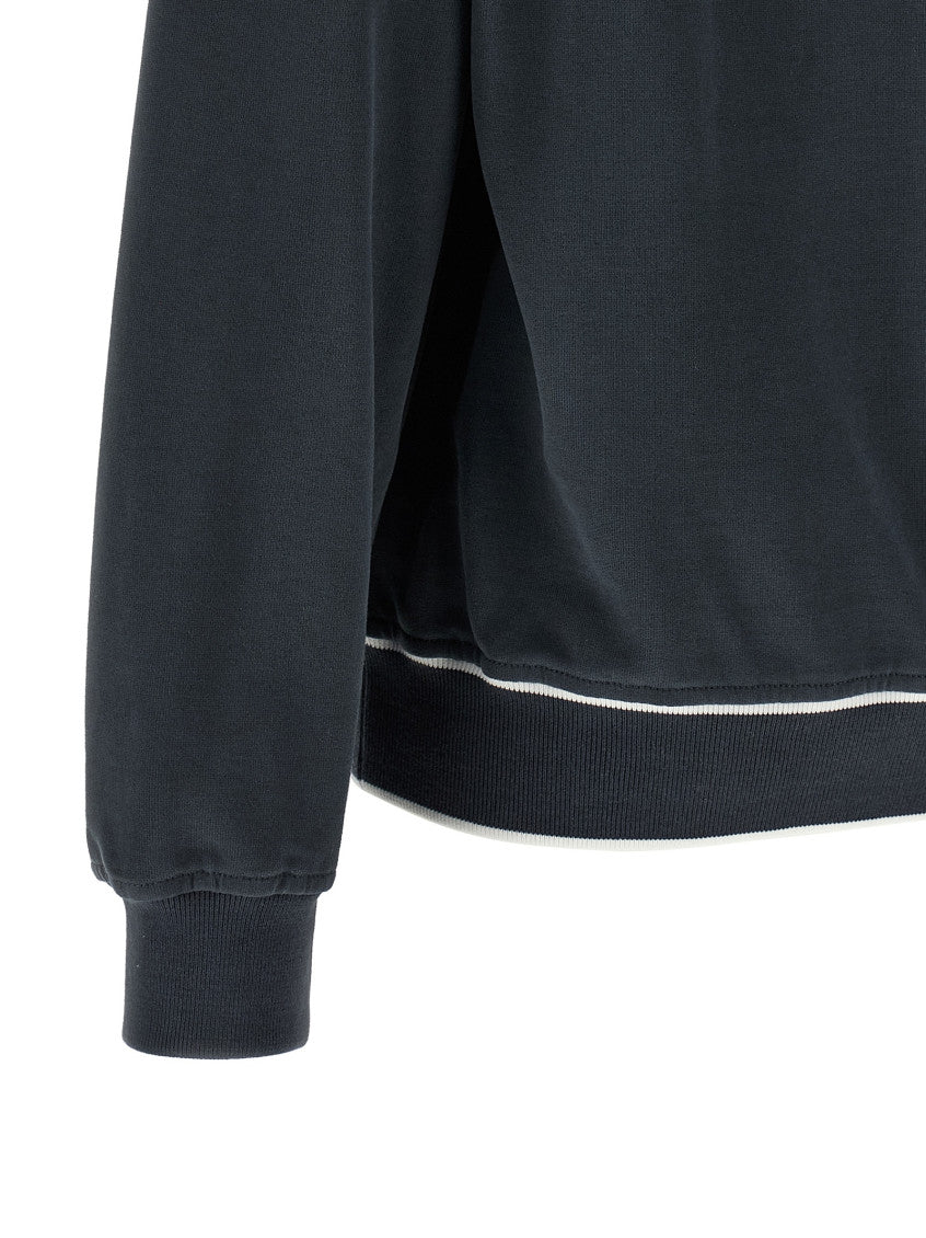 Blue Logo Mock Collar Sweatshirt 4