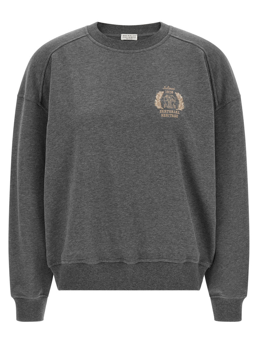 Grey Logo Crew Neck Sweatshirt 1