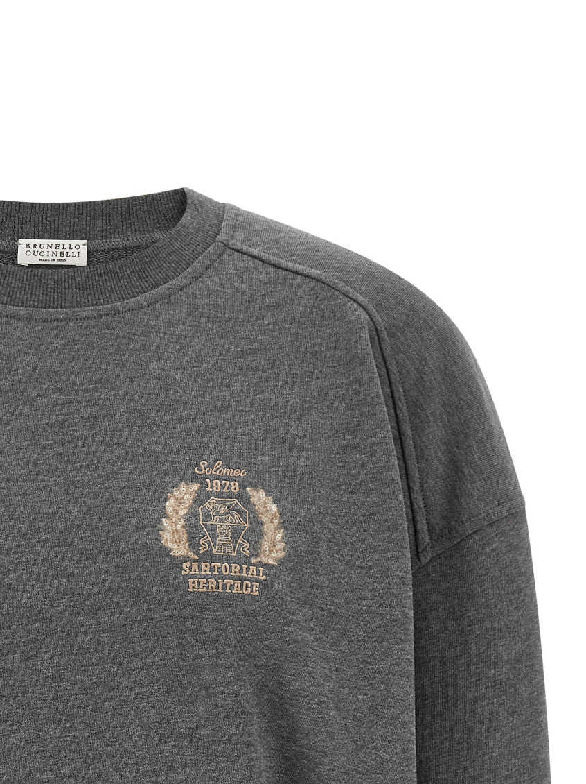 Grey Logo Crew Neck Sweatshirt 3