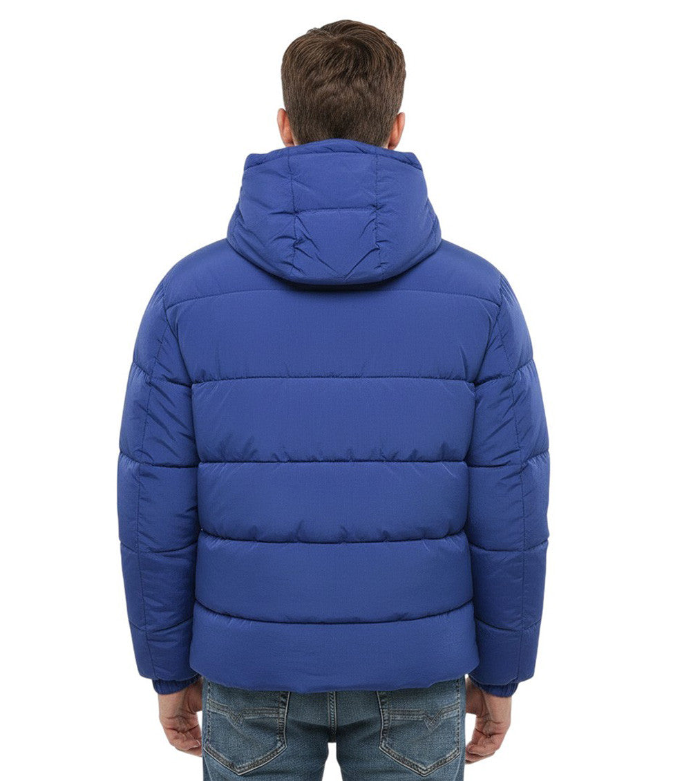 Blue Quilted Hood Jacket 2