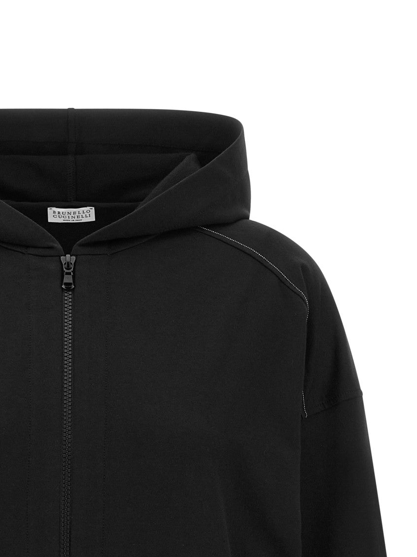 Black Solid Hood Sweatshirt 3
