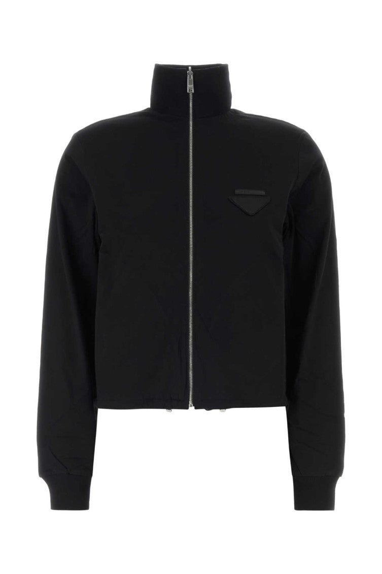 Black Mock Collar Sweatshirt 1