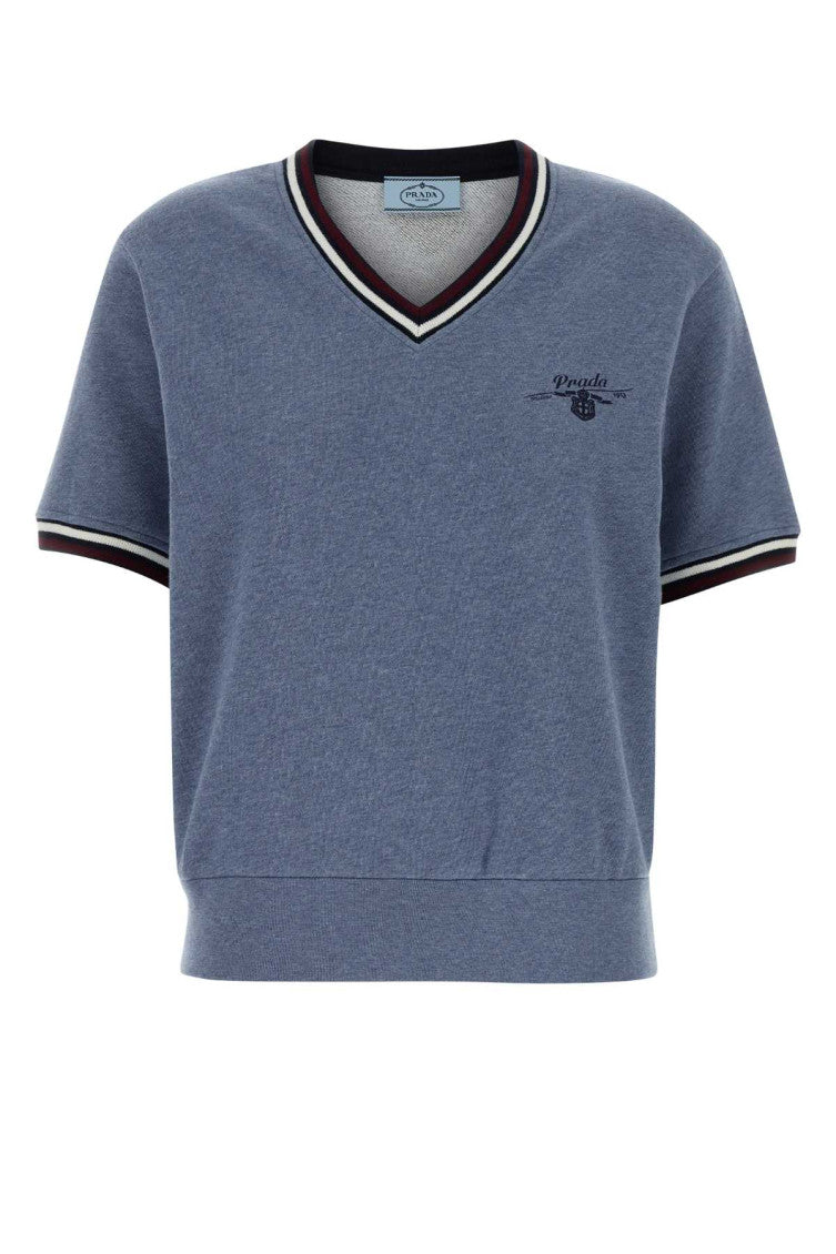 Blue Logo V Neck Sweatshirt 1