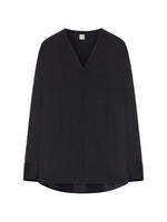 Black Solid V Neck Sweatshirt 1