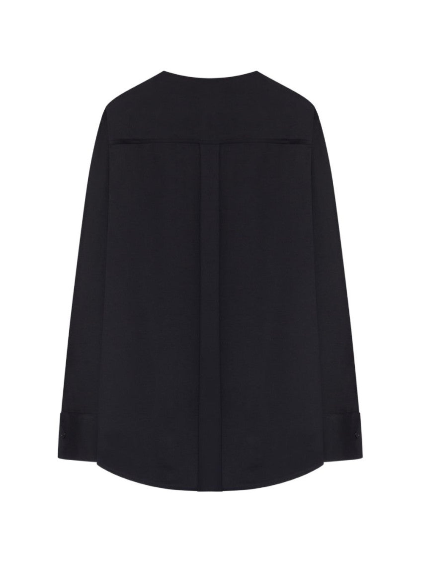 Black Solid V Neck Sweatshirt 2