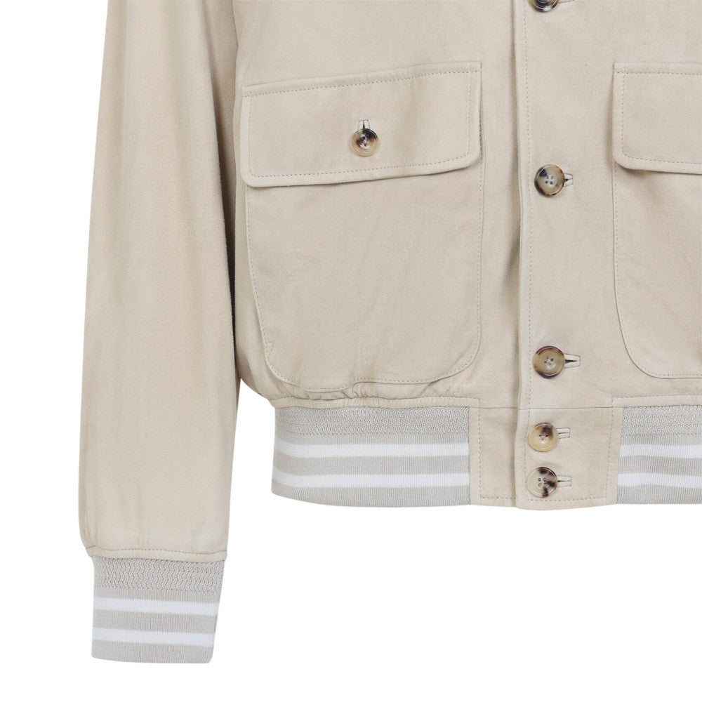 Beige Mock Collar Jacket 3