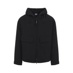 Black Solid Hood Jacket 1