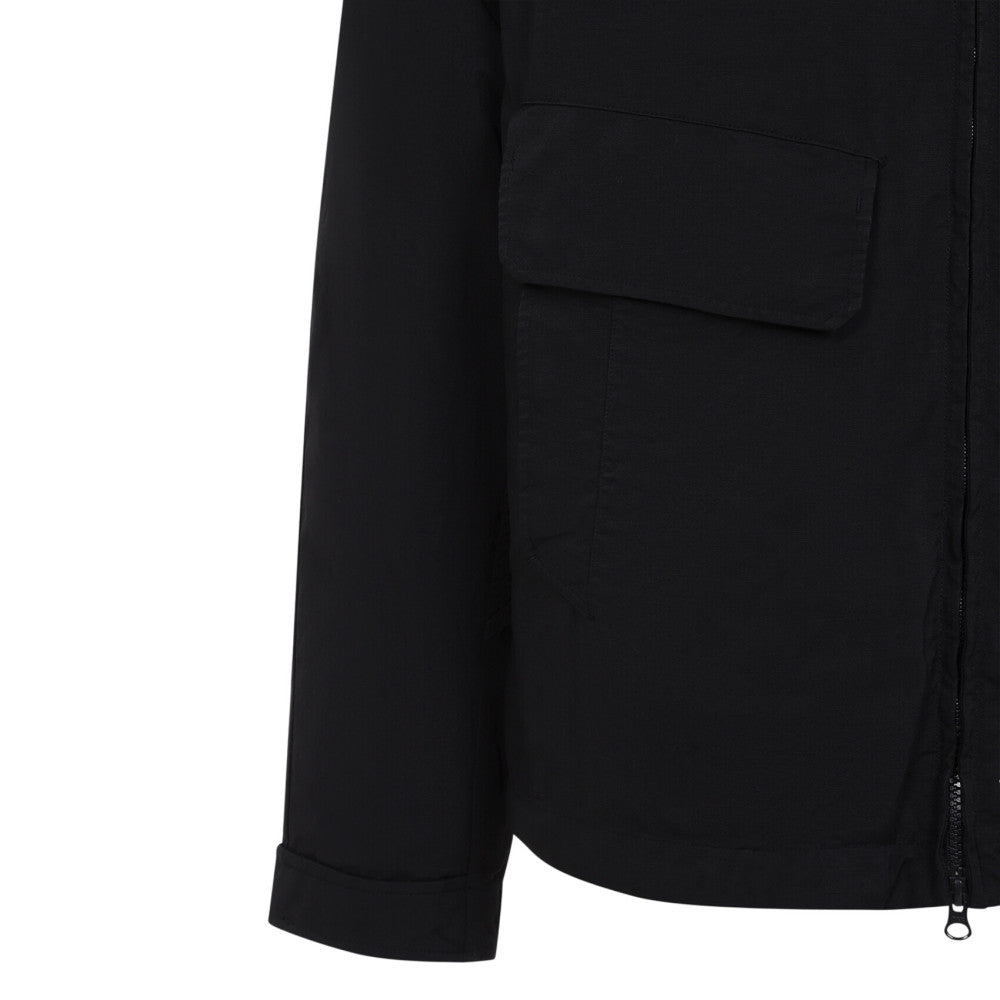 Black Solid Hood Jacket 3
