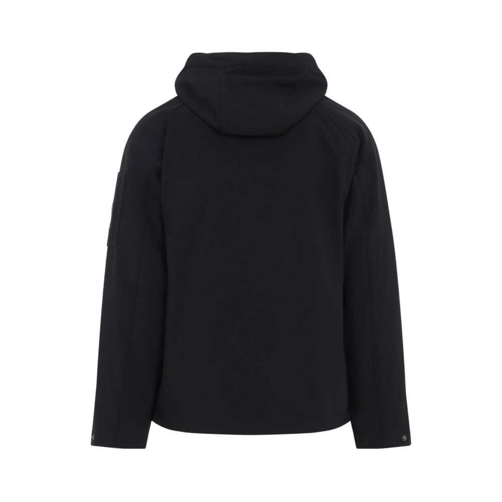 Black Solid Hood Jacket 2