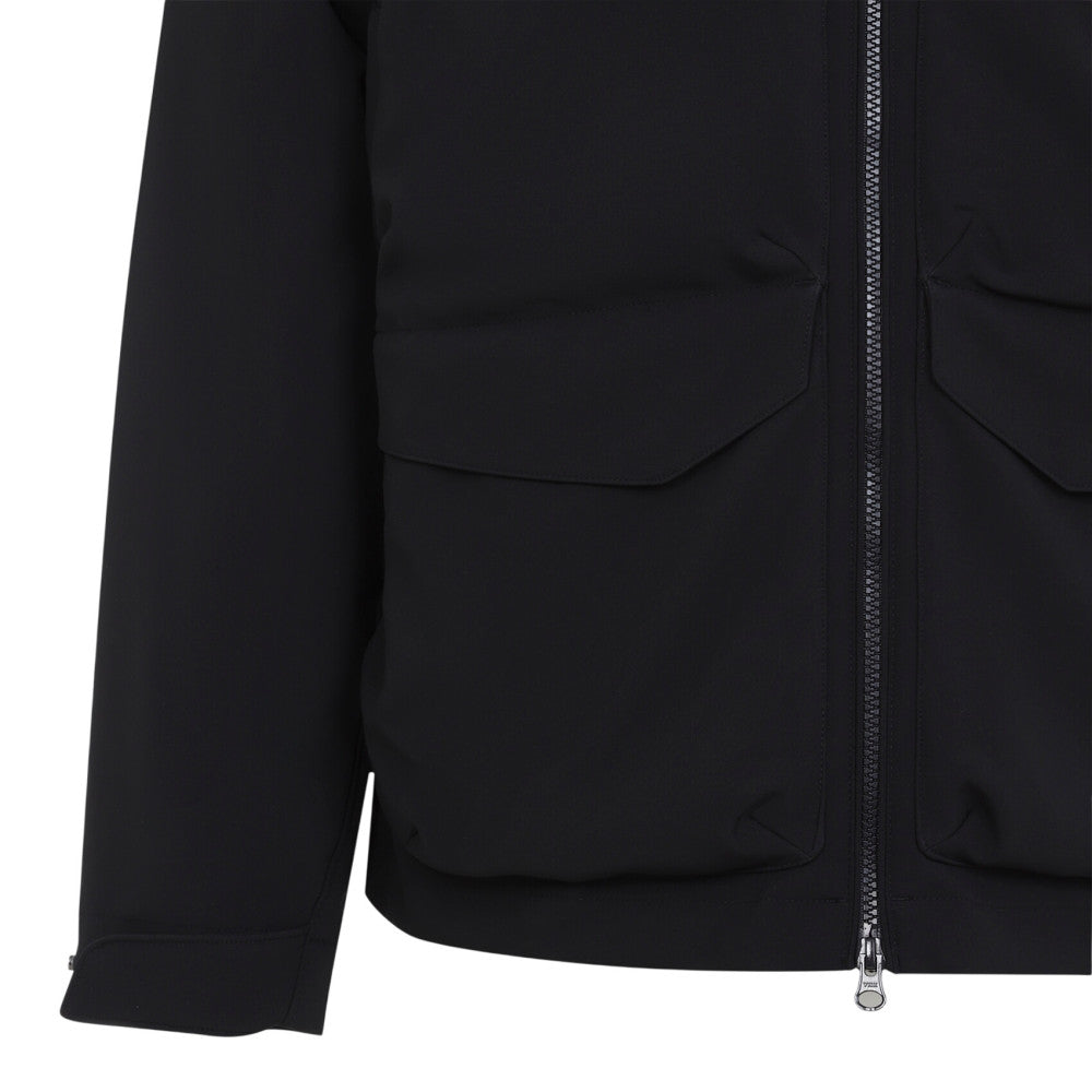 Black Solid Hood Jacket 3