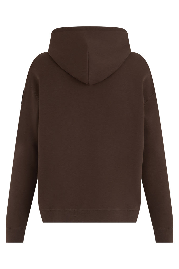 Brown Solid Loose Hoodie 2