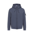 Blue Solid Hood Jacket 1
