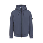 Blue Solid Hood Jacket 1