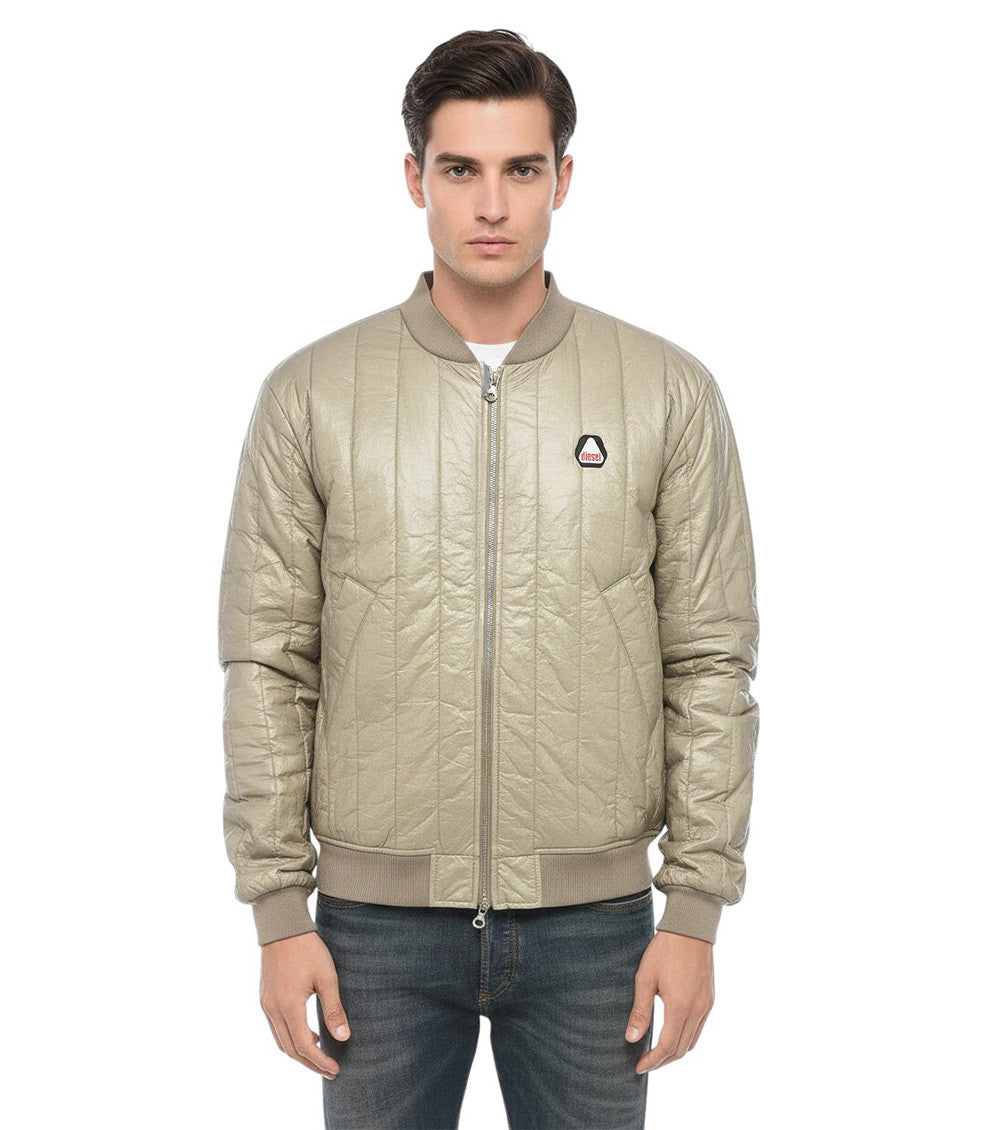 Beige Band Collar Jacket 1